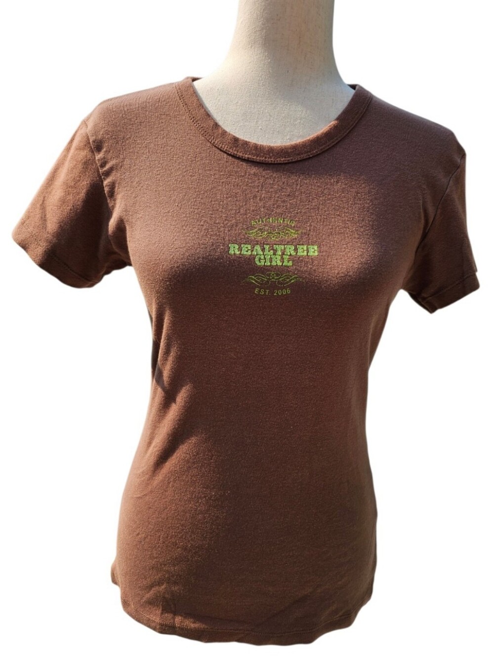 Realtree Girl Est 2006 Brown Graphic Tee Large Cotton